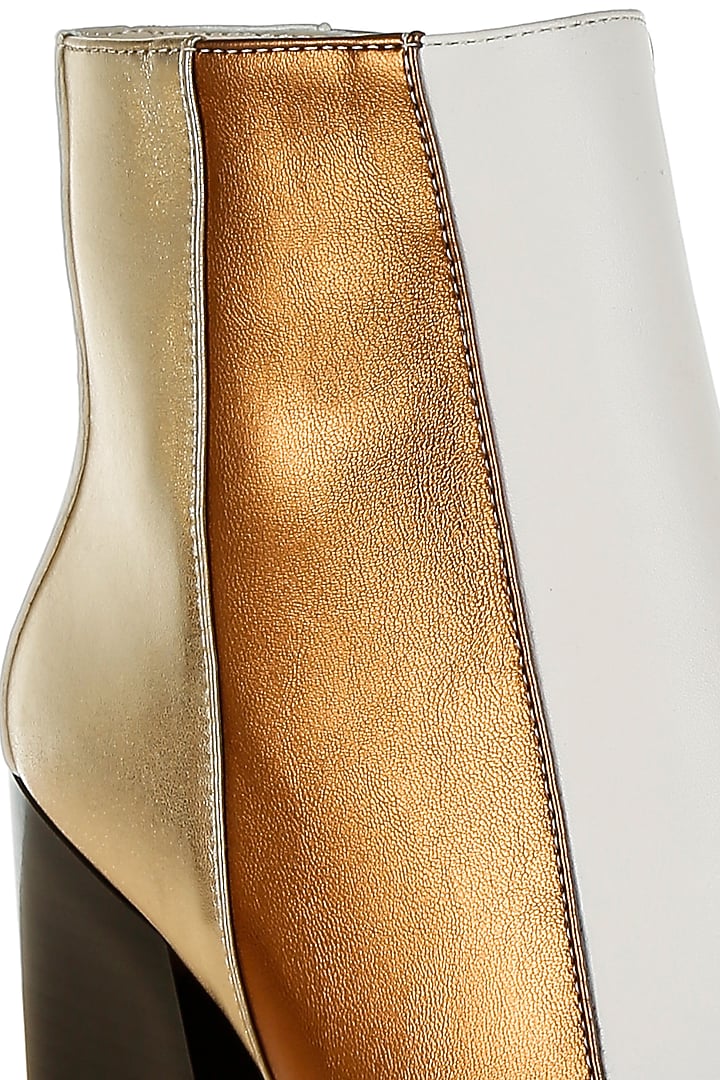 Multi-Colored Faux Leather Color-Blocked Metallic Boots by London Rag at Pernia's Pop Up Shop