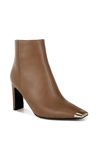 Brown Faux Leather Boots by London Rag