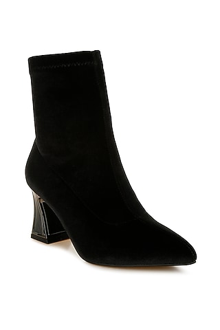 Black Velvet Boots by London Rag