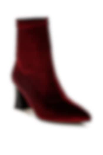 Burgundy Velvet Boots by London Rag at Pernia's Pop Up Shop