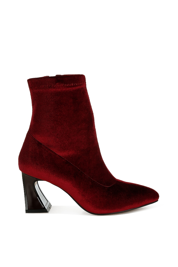 Burgundy Velvet Boots by London Rag at Pernia's Pop Up Shop