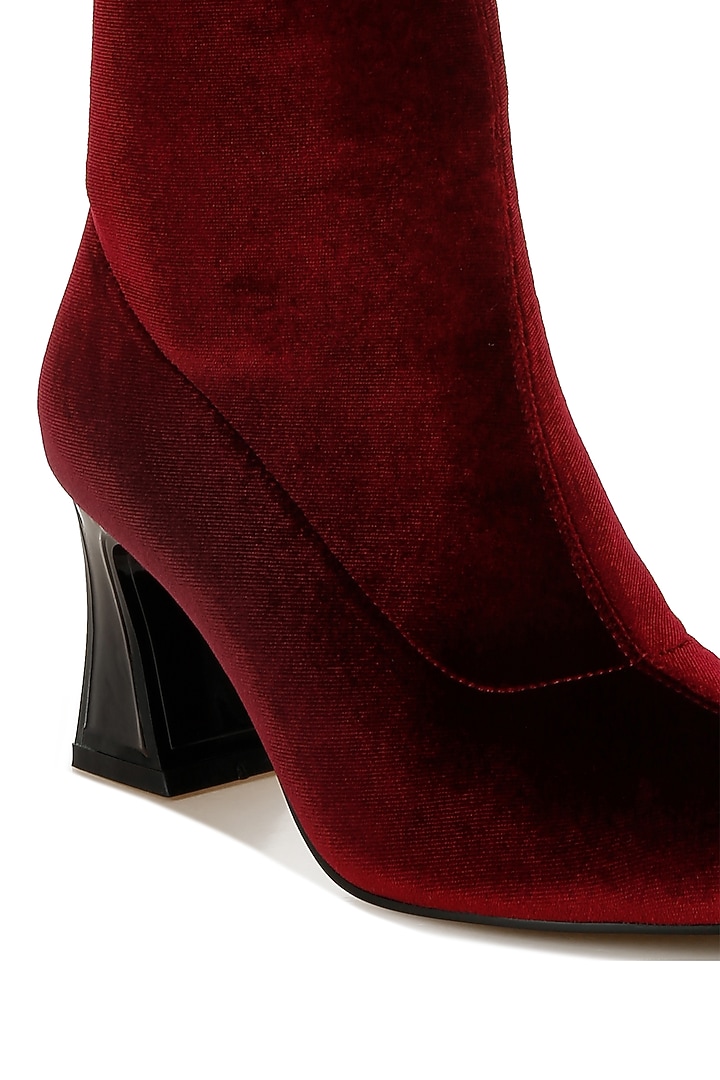 Burgundy Velvet Boots by London Rag at Pernia's Pop Up Shop