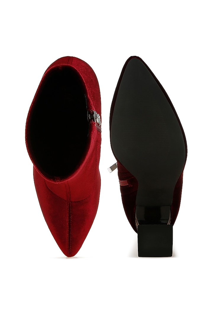 Burgundy Velvet Boots by London Rag at Pernia's Pop Up Shop