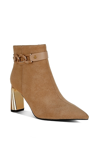 Beige Microfiber Boots by London Rag
