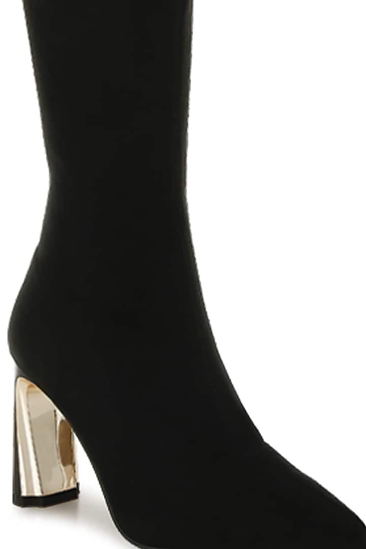 Black Microfiber Long Boots by London Rag at Pernia's Pop Up Shop