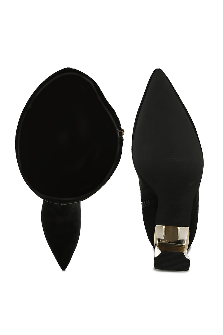 Black Microfiber Long Boots by London Rag at Pernia's Pop Up Shop