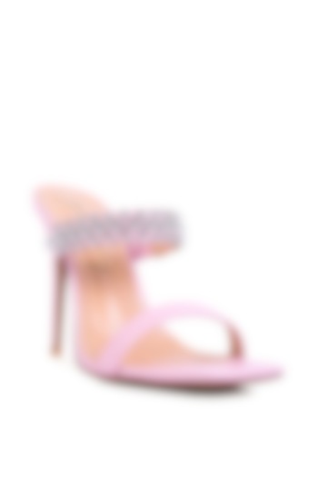Pink PU Embellished Heels by London Rag