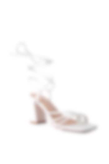 White PU Block Heels by London Rag at Pernia's Pop Up Shop