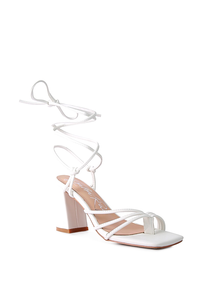 White PU Block Heels by London Rag at Pernia's Pop Up Shop
