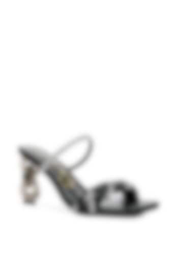 Black PU Embellished Heels by London Rag at Pernia's Pop Up Shop