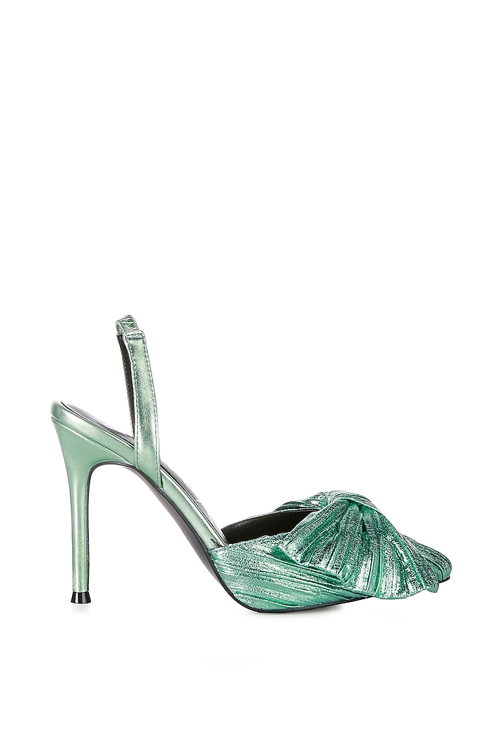 Jade Green PU Slingback Pointed Heels by London Rag at Pernia's Pop Up Shop