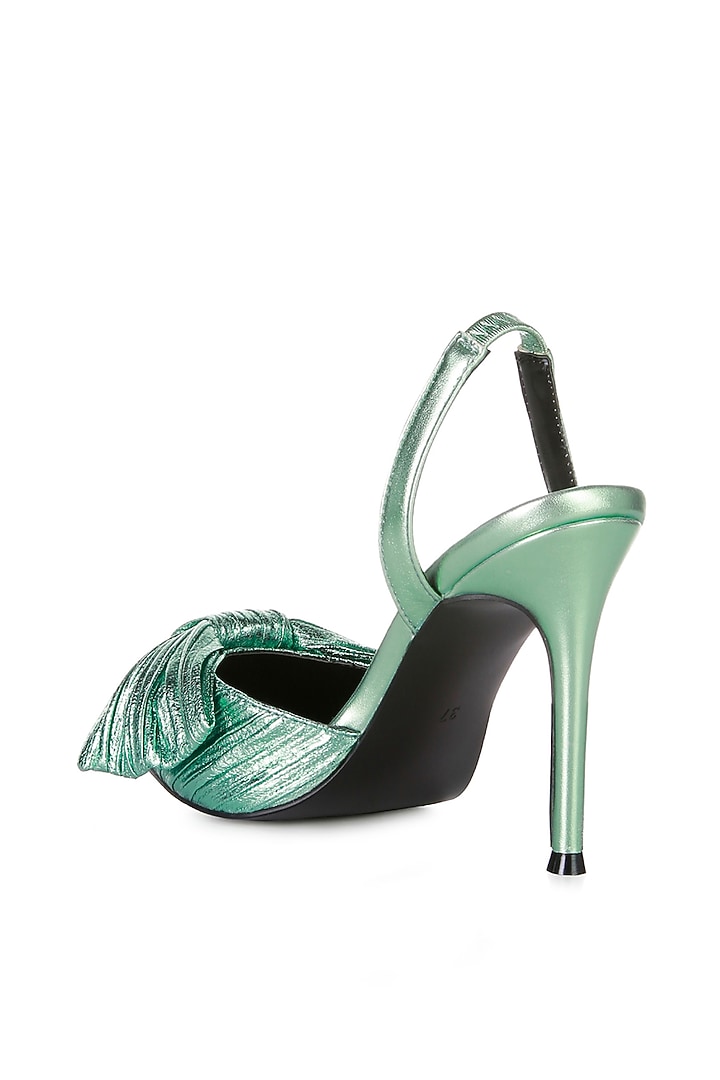Jade Green PU Slingback Pointed Heels by London Rag at Pernia's Pop Up Shop