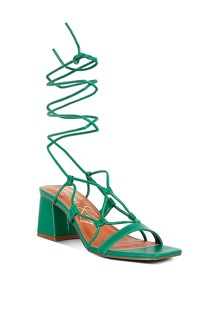 Green PU Block Heels by London Rag at Pernia's Pop Up Shop