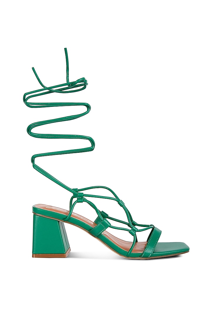 Green PU Block Heels by London Rag at Pernia's Pop Up Shop