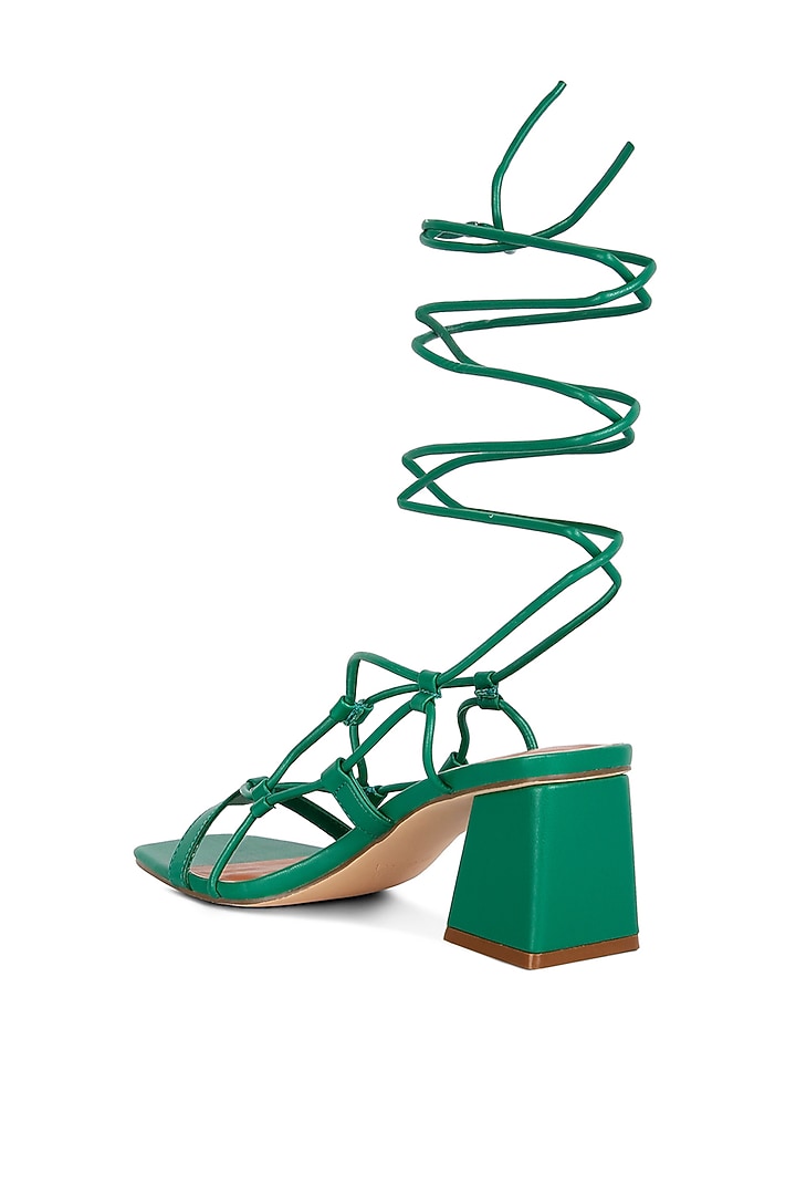 Green PU Block Heels by London Rag at Pernia's Pop Up Shop