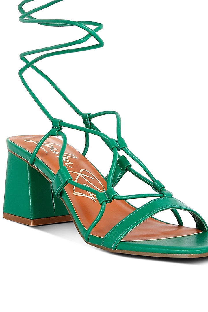 Green PU Block Heels by London Rag at Pernia's Pop Up Shop