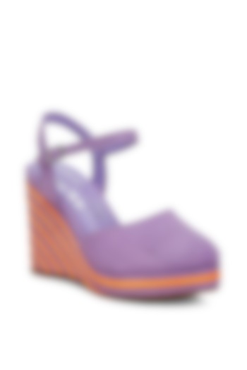 Purple Microfiber Wedges by London Rag at Pernia's Pop Up Shop