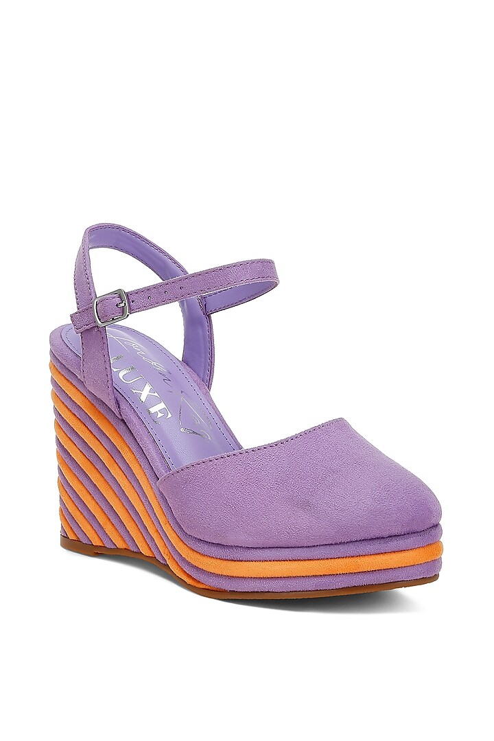 Purple Microfiber Wedges by London Rag at Pernia's Pop Up Shop