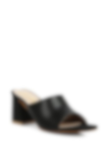 Black PU Slip-On Sandals by London Rag at Pernia's Pop Up Shop