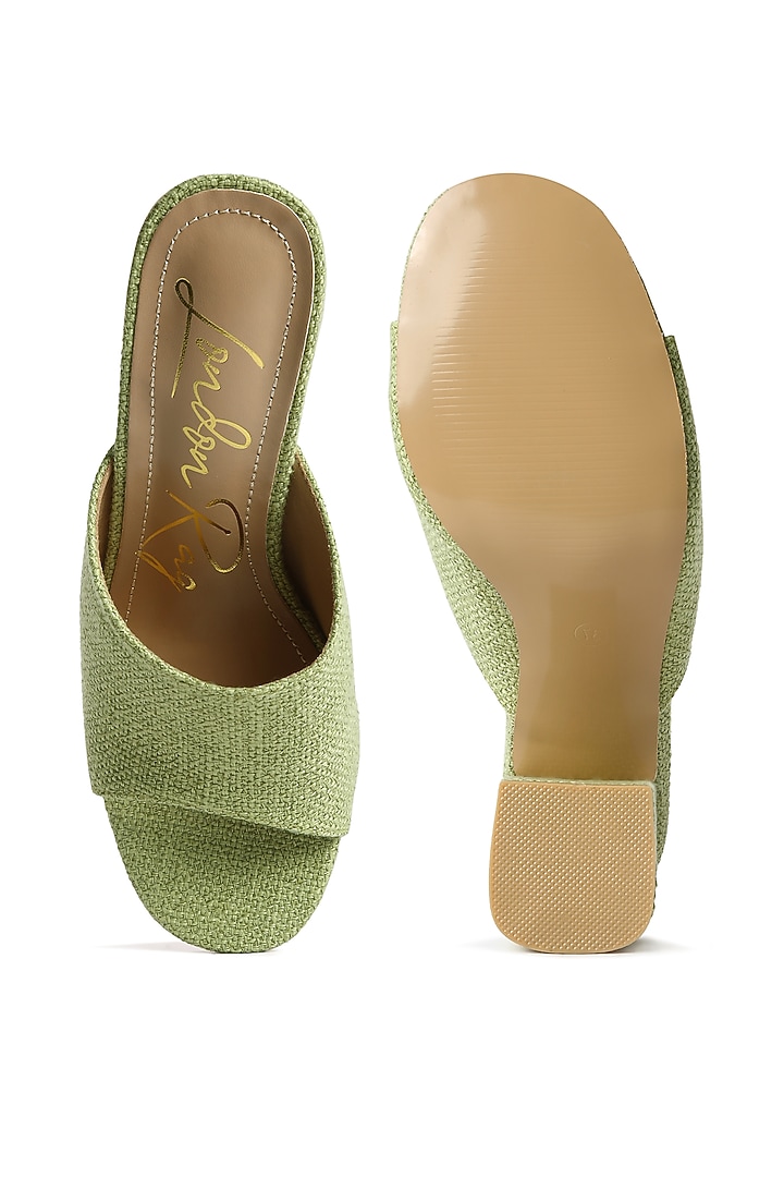 Green Canvas Slip-On Sandals by London Rag at Pernia's Pop Up Shop