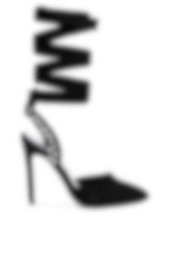 Black Velvet Embellished Strap Heels by London Rag at Pernia's Pop Up Shop