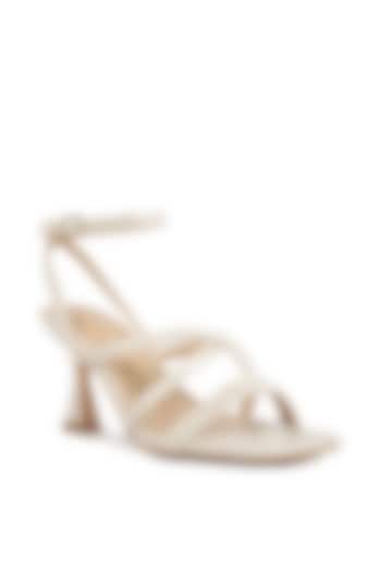 Beige Canvas Spool Heels by London Rag at Pernia's Pop Up Shop