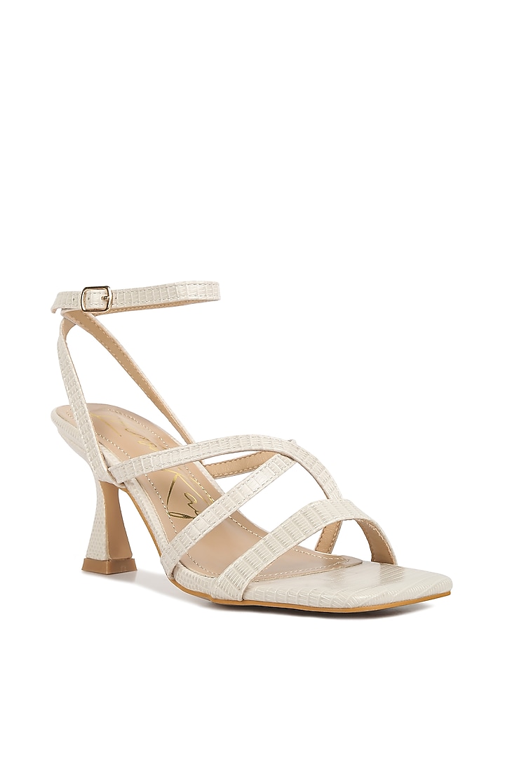 Beige Canvas Spool Heels by London Rag at Pernia's Pop Up Shop