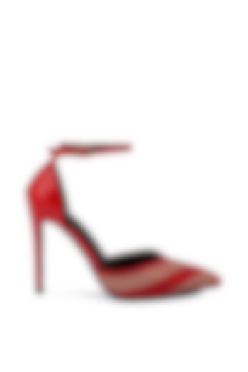 Red Patent PU Diamante Embellished Heels by London Rag at Pernia's Pop Up Shop