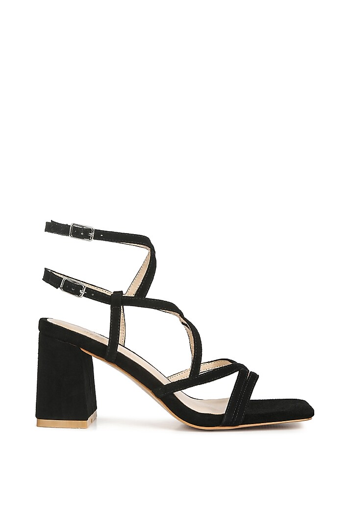 Black Suede Strappy Sandals by London Rag at Pernia's Pop Up Shop