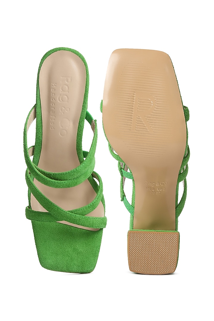 Green Suede Block Heels by London Rag at Pernia's Pop Up Shop