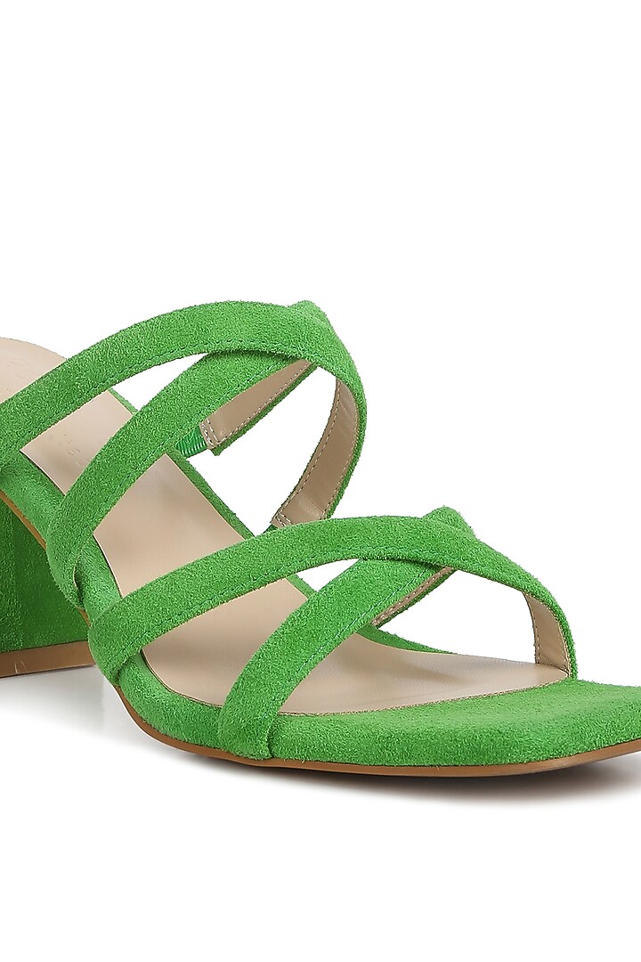 Green Suede Block Heels by London Rag at Pernia's Pop Up Shop