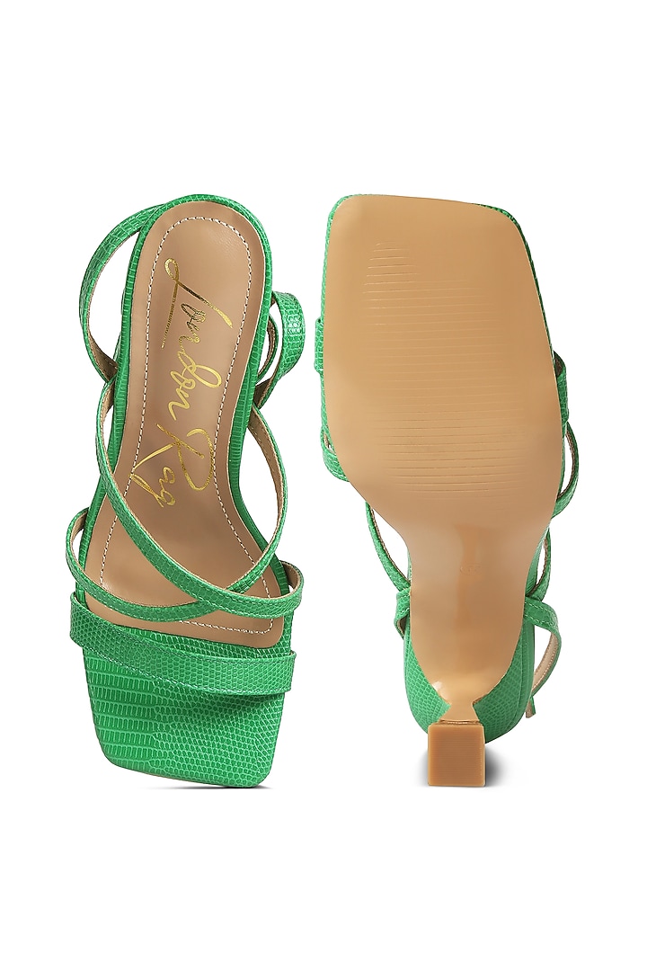 Green Canvas Spool Heels by London Rag at Pernia's Pop Up Shop