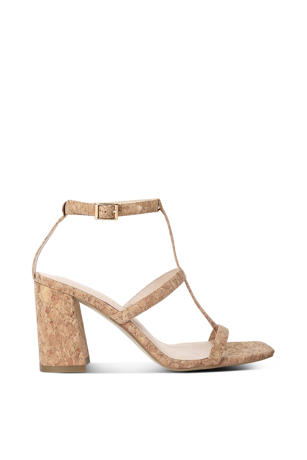 Beige Cork Block Heels by London Rag at Pernia's Pop Up Shop