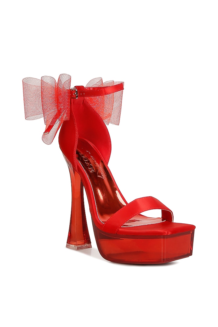 Red Metallic Clear Spool Heels by London Rag at Pernia's Pop Up