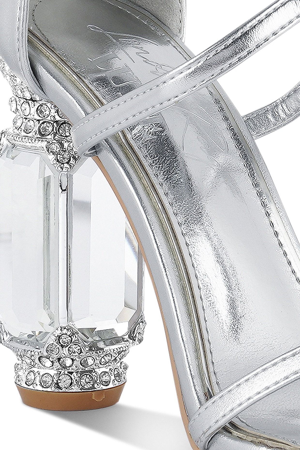 Silver Diamanté Bow Stiletto Heel Sandals | New Look