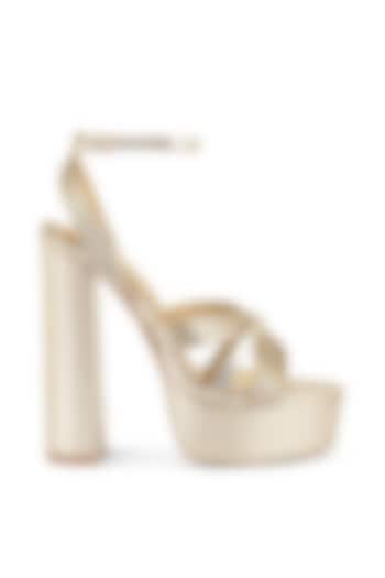 Gold Patent PU Platform Heels by London Rag