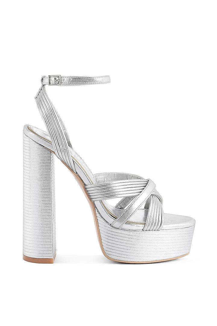 Silver Patent PU Platform Heels Design by London Rag at Pernia's Pop Up ...
