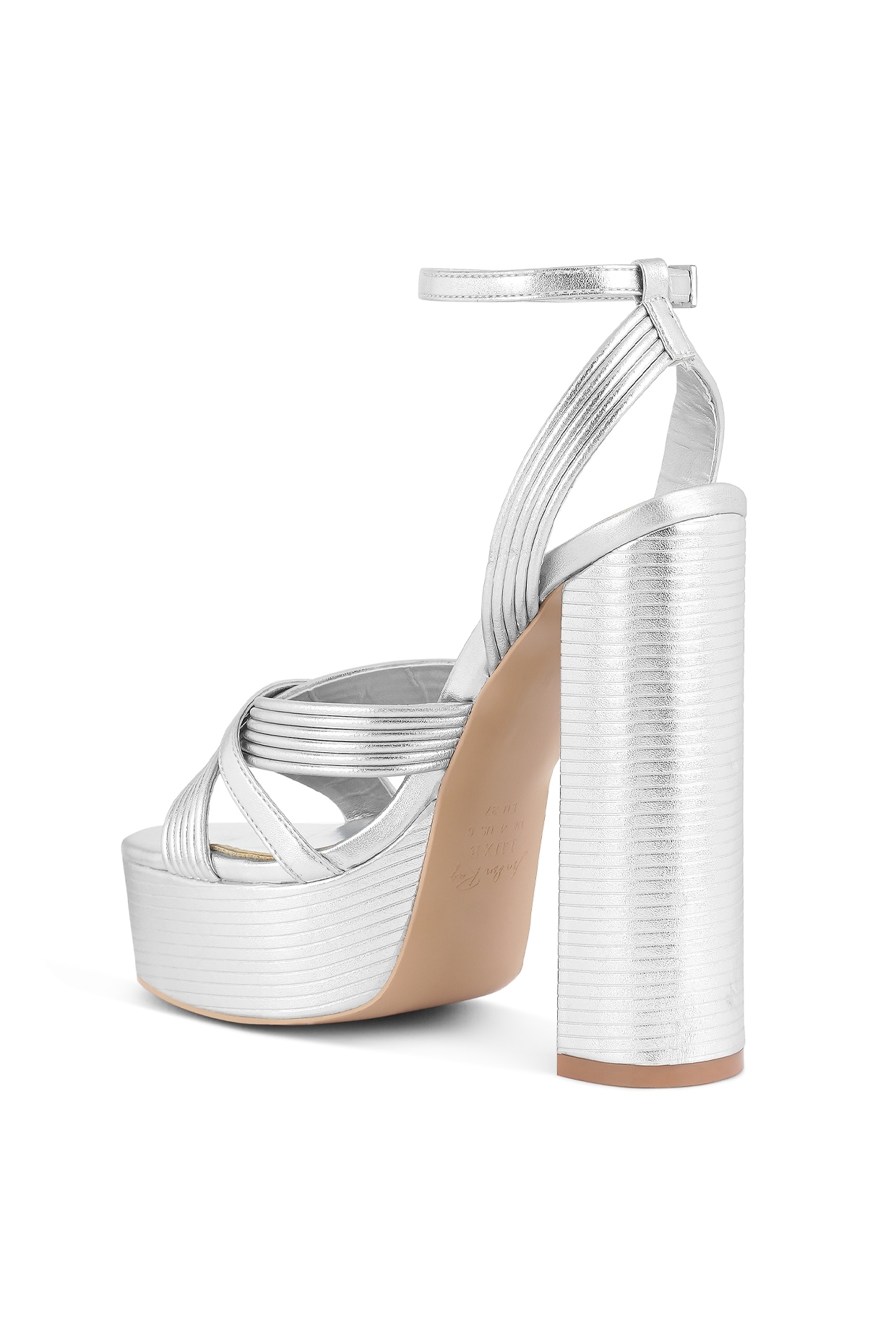 ASOS DESIGN Nate platform heeled sandals in silver | ASOS