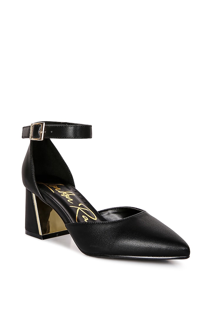 Black PU Block Heels by London Rag at Pernia's Pop Up Shop