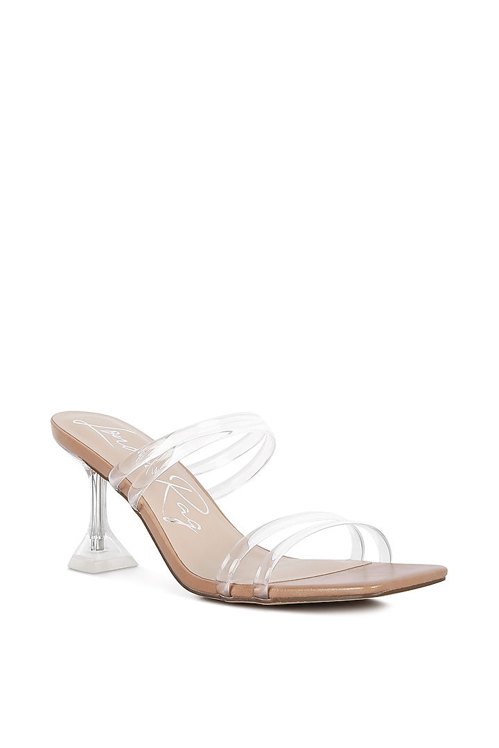 Beige PU Spool Heels by London Rag at Pernia's Pop Up Shop