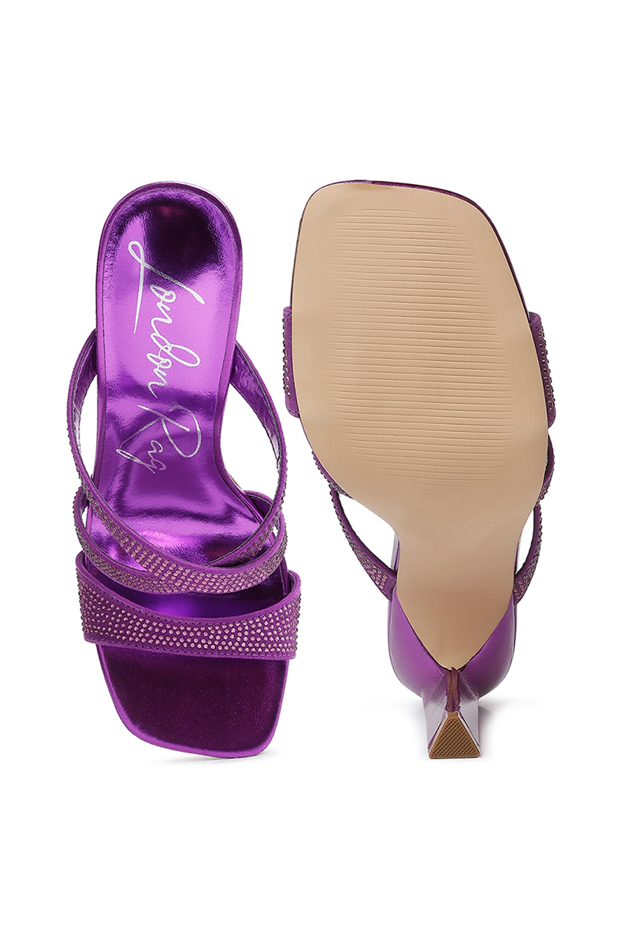 Purple cheap embellished heels