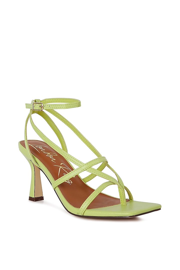 Lime Green PU Strappy Heels by London Rag