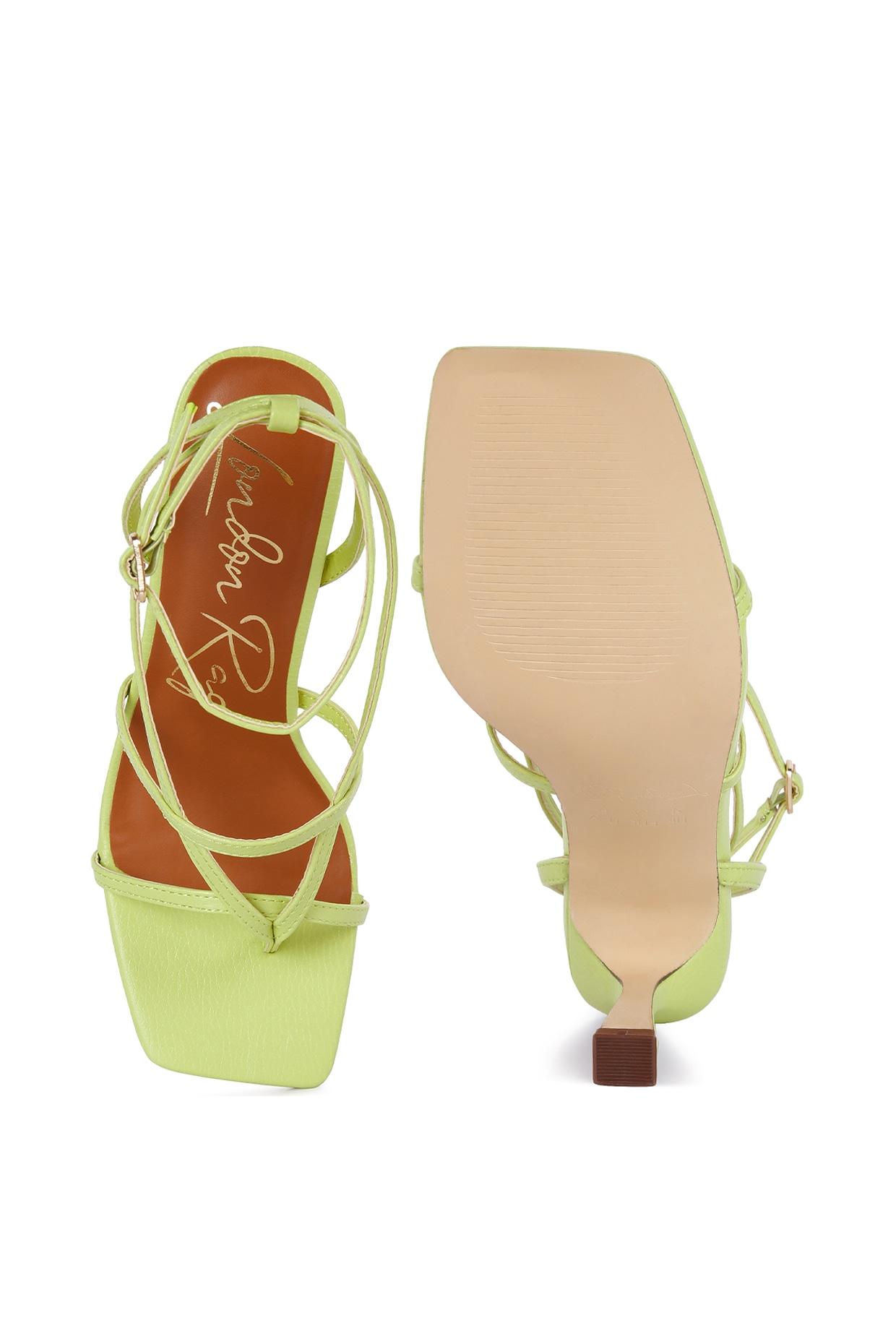 Lime green strappy heels new arrivals