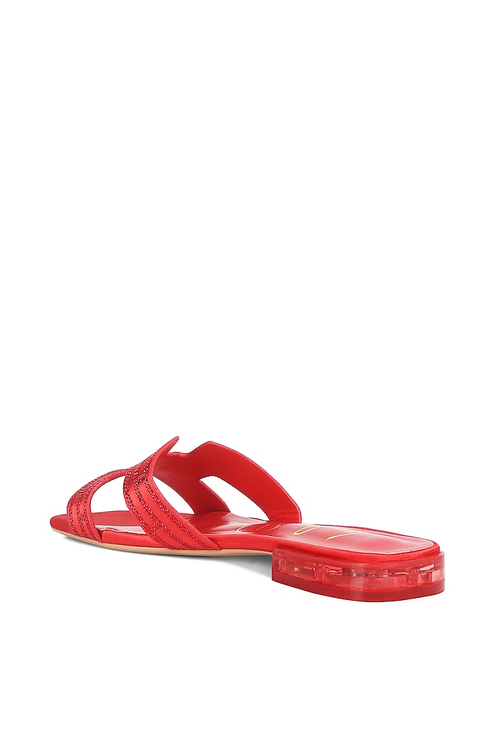 Red Patent PU Rhinestone Embellished Flats by London Rag at Pernia's Pop Up Shop