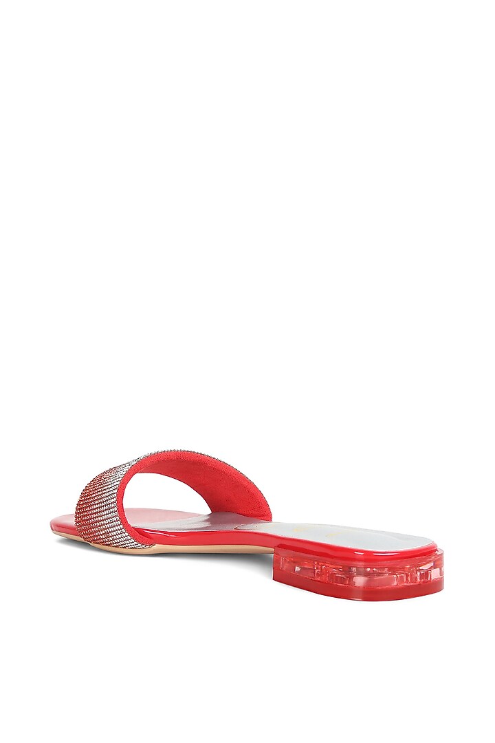 Red Patent PU Rhinestone Embellished Flats by London Rag at Pernia's Pop Up Shop