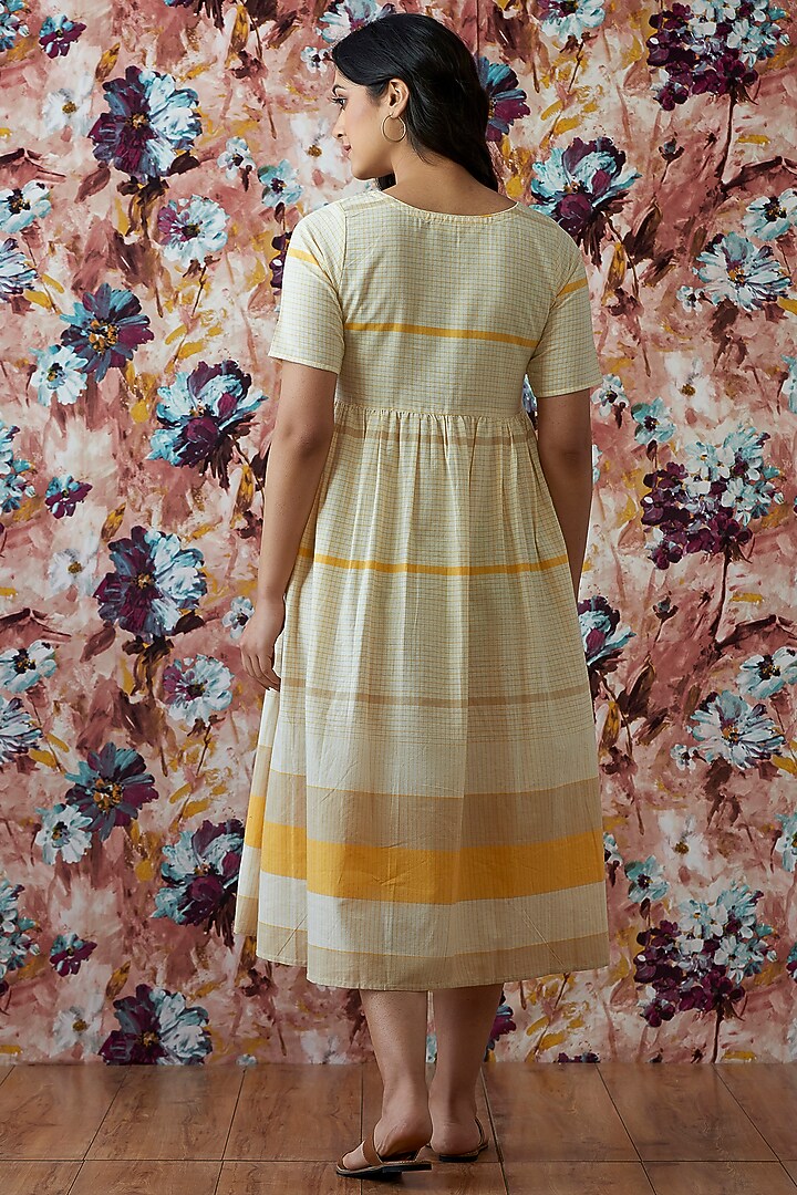 Off-White Handwoven A-Line Summer Dress by Lokatita at Pernia's Pop Up Shop