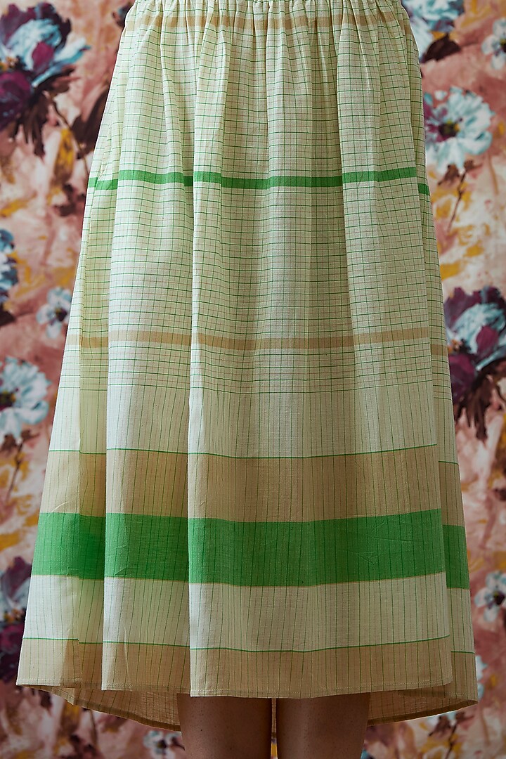 Mint Green Handwoven A-Line Summer Dress by Lokatita at Pernia's Pop Up Shop