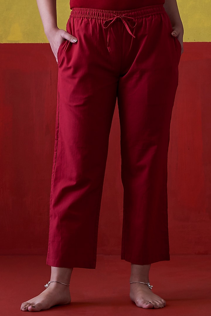 Emerald Green & Maroon Hand Embroidered A-Line Kurta Set by Lokatita at Pernia's Pop Up Shop