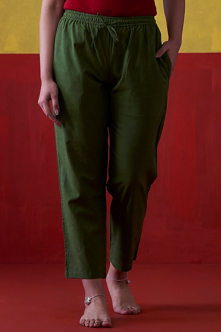 Maroon & Emerald Green Hand Embroidered A-Line Kurta Set by Lokatita at Pernia's Pop Up Shop