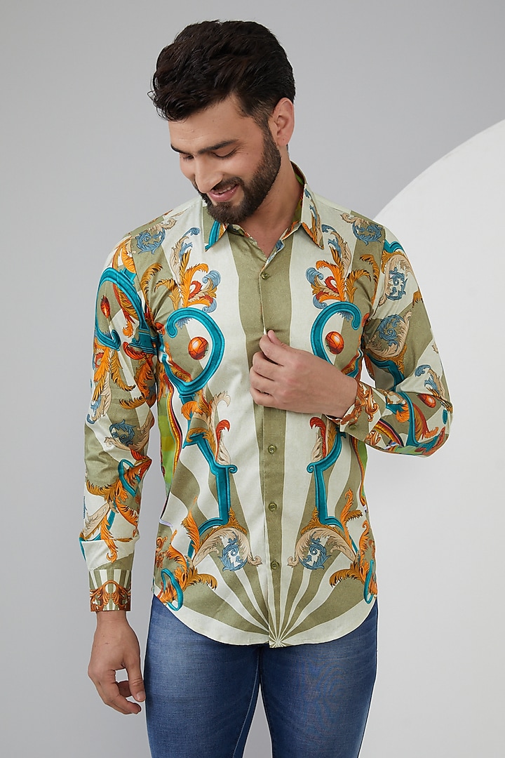 Multi-Colored Pure Cotton Printed Shirt by LoudLess